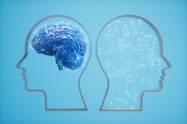 istock The Human Brain With Plexus And Connection Dots Against Artificial Intelligence In Human Head Models On Blue Colored Background. 1306426017