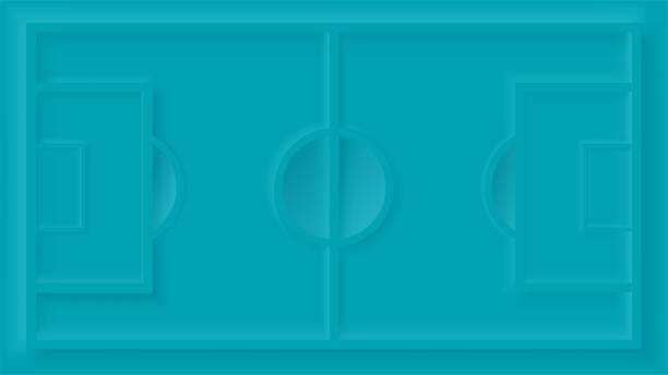 Soccer field template for European football championship in blue. Neumorphic style. Sample, layout. User interface design in the mobile app. Background. Neomorphism. Vector Soccer field template for European football championship in blue. Neumorphic style. Sample, layout. User interface design in the mobile app. Neomorphism. Vector stadium playing field grass fifa world cup stock illustrations