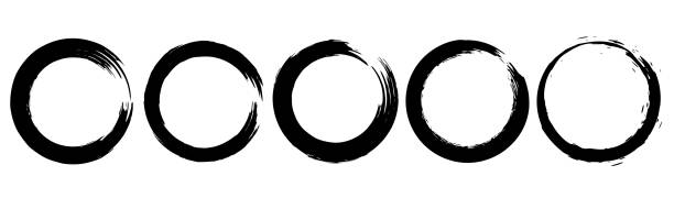 istock Set of grunge circles from brush strokes. Design element for poster, emblem, sign. Vector illustration 1306433183
