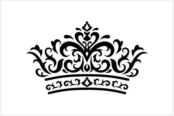 Vintage crown isolatwd on white. Stencil set. Vector stock illustration. EPS 10 Vintage crown isolatwd on white. Stencil set. Vector stock illustration. EPS 10 tiara stock illustrations