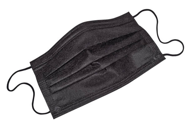 istock Surgical protective mask of black color 1306436990