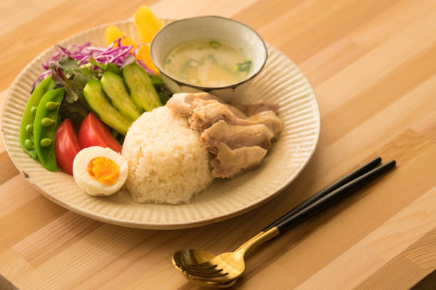 istock Asian food Singapore chicken rice. 1306441817