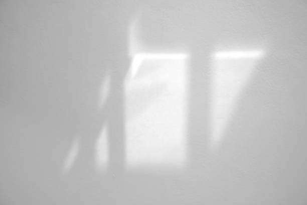 istock Window natural shadow overlay effect on white texture background, for overlay on product presentation, backdrop and mockup, summer seasonal concept 1306445185
