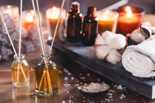istock Massage oil and zen stones. Shallow DOF 1306455325