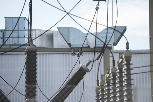 electricity transformer as part of the power grid and power supply