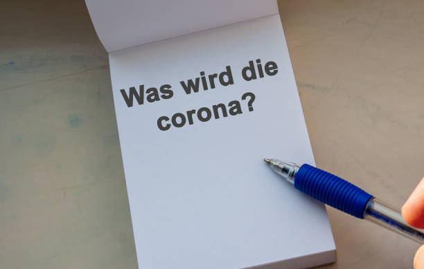 istock German question Was wird die corona? English =  What will the coronavirus? Coronavirus future asking. Global crisis or financial 1306466772