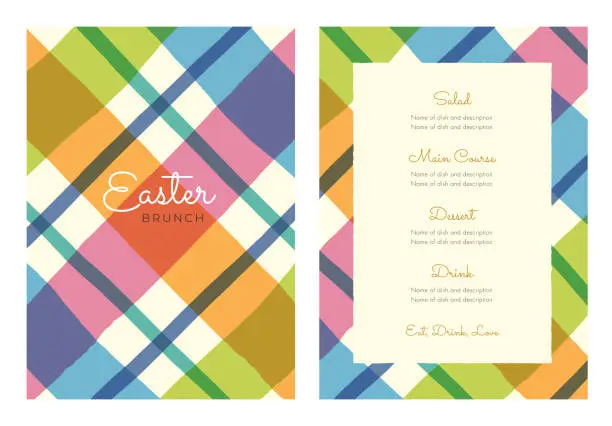 Vector illustration of Easter Brunch Menu Template.