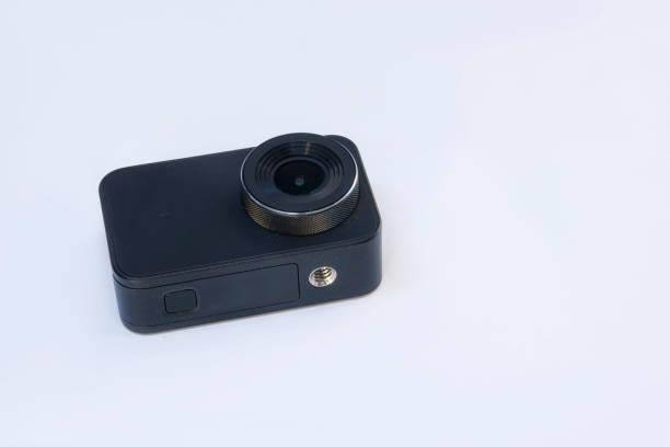 istock Compact action camera for shooting videos and photos on a white background. 1306469322