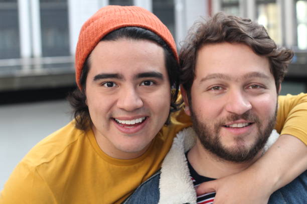 istock Cute gay couple falling in love 1306469628
