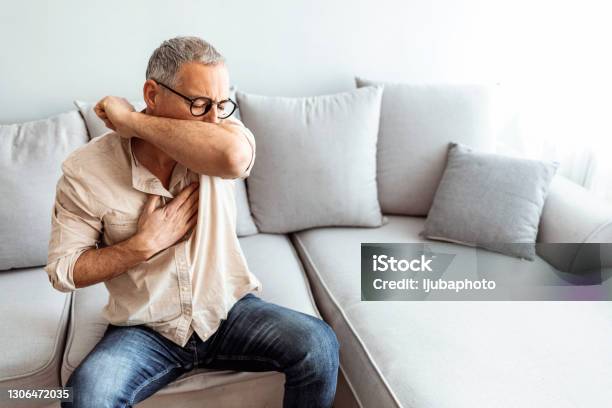 Being Sick On A Beautiful Day Is The Worst Stock Photo - Download Image Now - Coughing, Respiratory Disease, Men