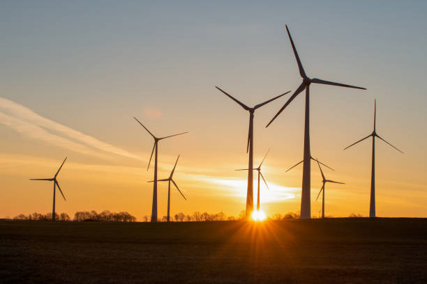 mulini a vento - renewable energy photography color image horizontal foto e immagini stock