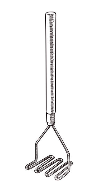 Vector drawing of a potato masher Old style illustration of a potato masher clip art of a potato masher stock illustrations