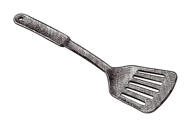 Vector illustration of Vector drawing of a spatula