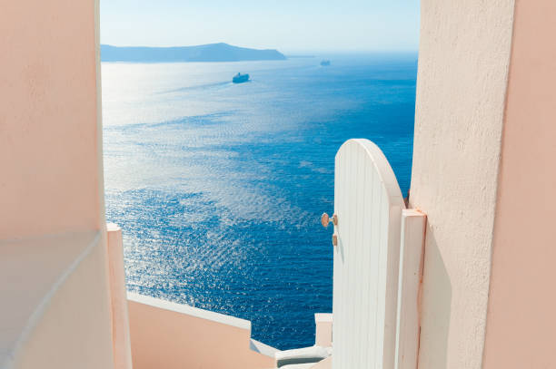 istock Beautiful sunset at Santorini island, Greece. 1306477064