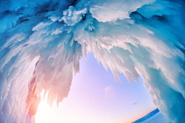 istock Ice cave on Baikal lake in winter. 1306477066