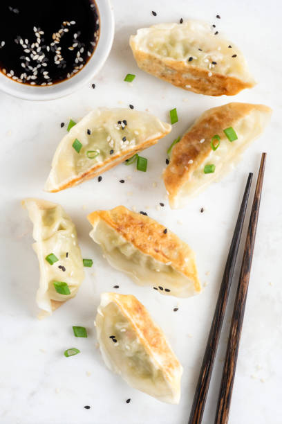 istock Fried gyoza chinese meat dumplings 1306477303