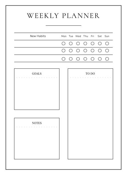 6,000+ Weekly Planner Template Stock Illustrations, Royalty-Free Vector ...