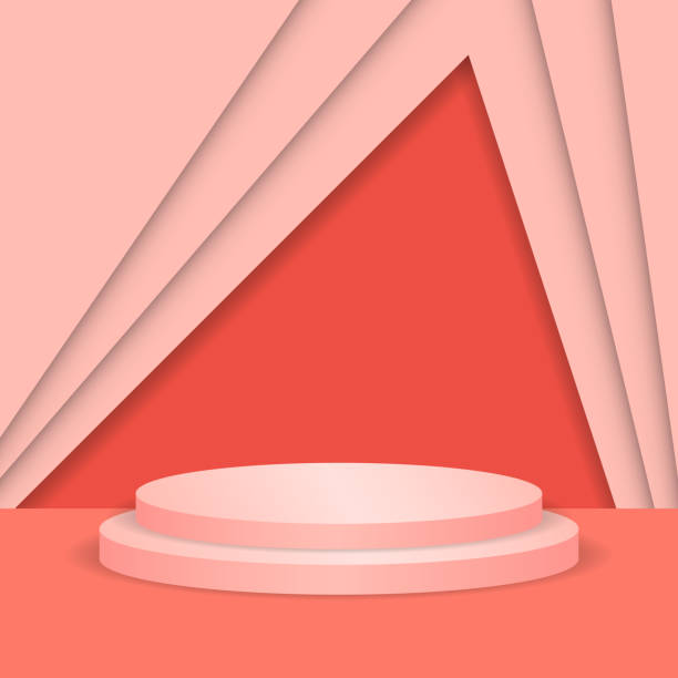 istock Abstract round display scene for product. Circle podium in pink background to show cosmetic product, shopfront, showcase, display case. Abstract luxury 3d vector stage pedestal or platform. 1306485294