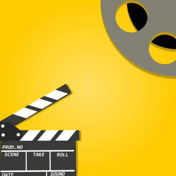 istock Bright poster on a yellow background for cinema and films. 1306493693
