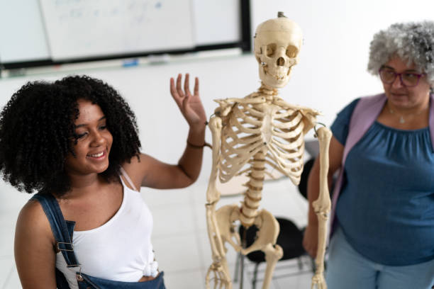Teenager student doing a presentation in front of class
