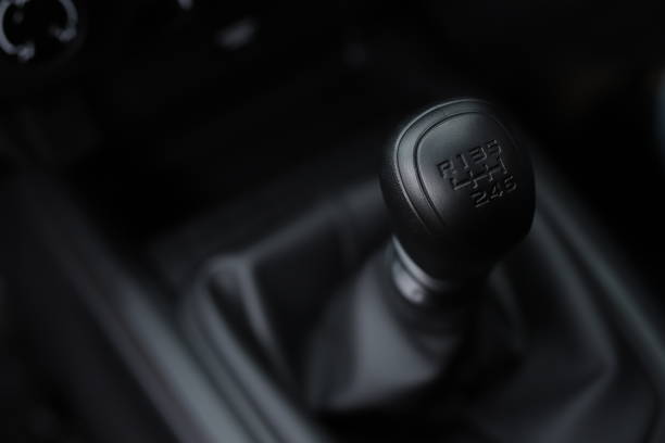 istock Gear shift handle in a modern car. Manual transmission. The gear change lever 1306495463