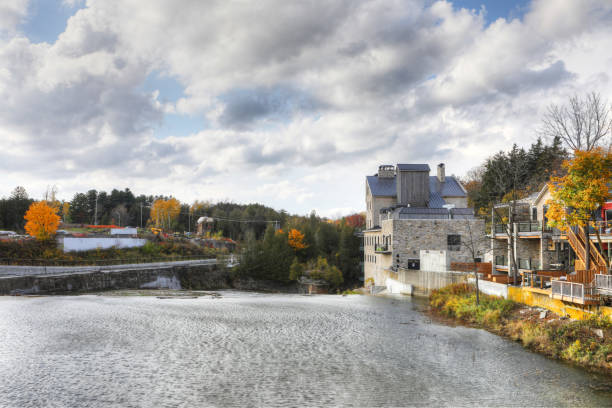 An Elora, Ontario, Canada scene on a beautiful autumn day