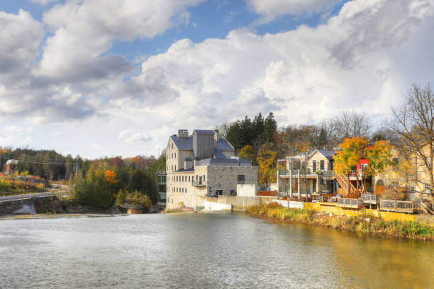 Elora, Ontario, Canada view on a beautiful autumn day