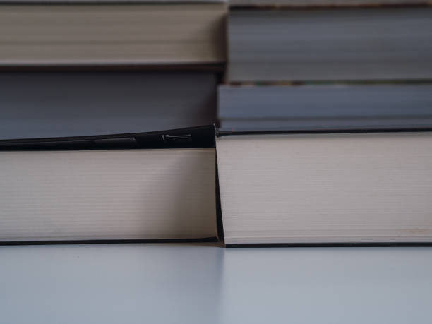istock Close-up Stacked books with copy space. Book day concept 1306500912