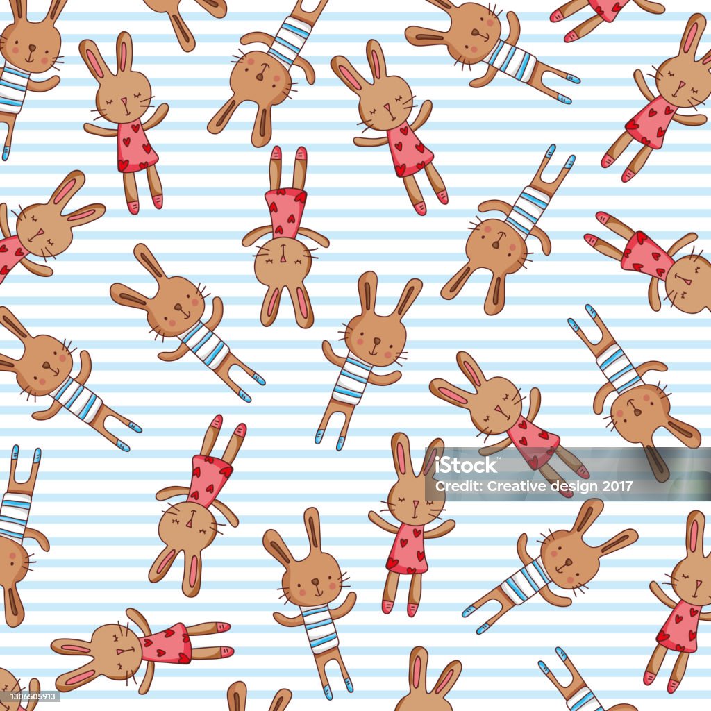 Simple Rabbit Background Rabbits Pattern Background Stock Illustration - Download Image Now ...