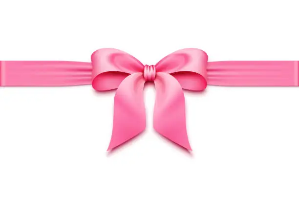 Vector illustration of Pink Gift Bow with Ribbon