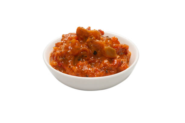 istock Vegetable stew in a bowl isolated on white background. 1306510364