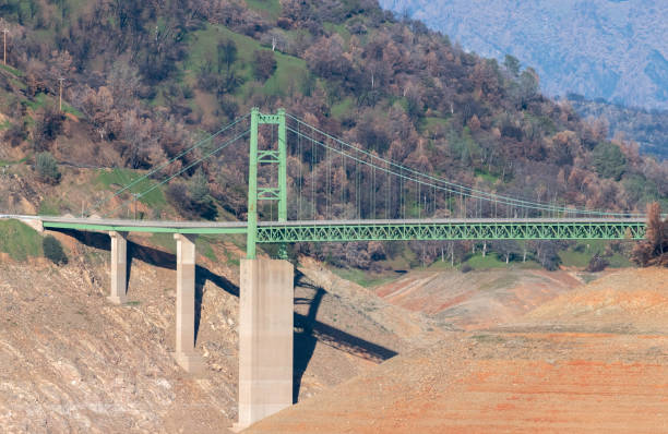 Bidwell Bar Bridge Is The First Steel Suspension Bridge Built in California stock photo