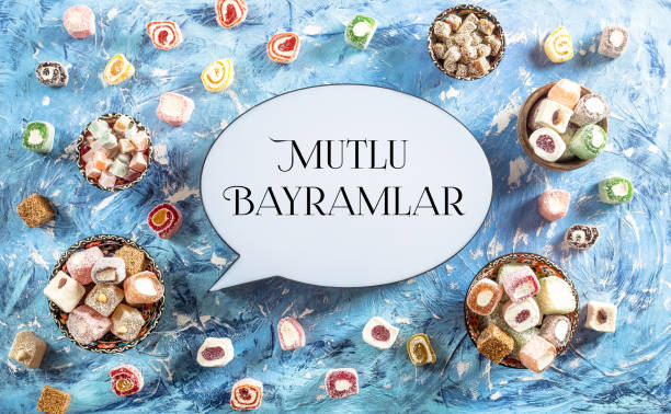 istock Mutlu Bayramlar Text and Turkish Delights 1306516806