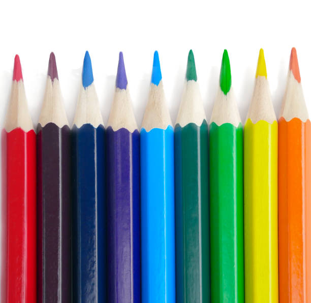 istock pencils isolated on white background with copy space. School and creative painting concept with colored pencils. Back to school banner. packaging template for colored pencils, notebooks and holder 1306518459