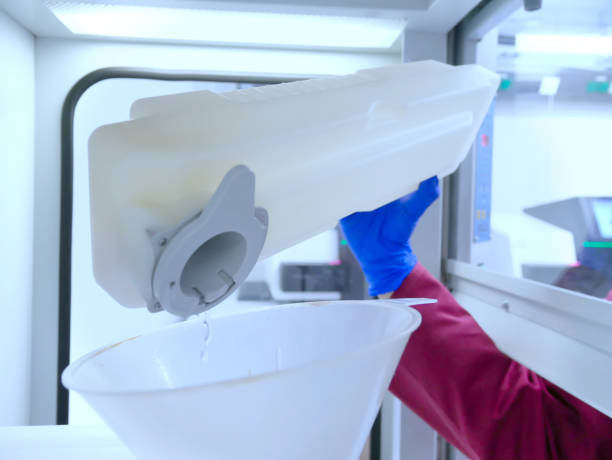 istock Environmental, medical and laboratory waste. toxic liquid waste in the disposal container. Industrial waste and pollution 1306518507