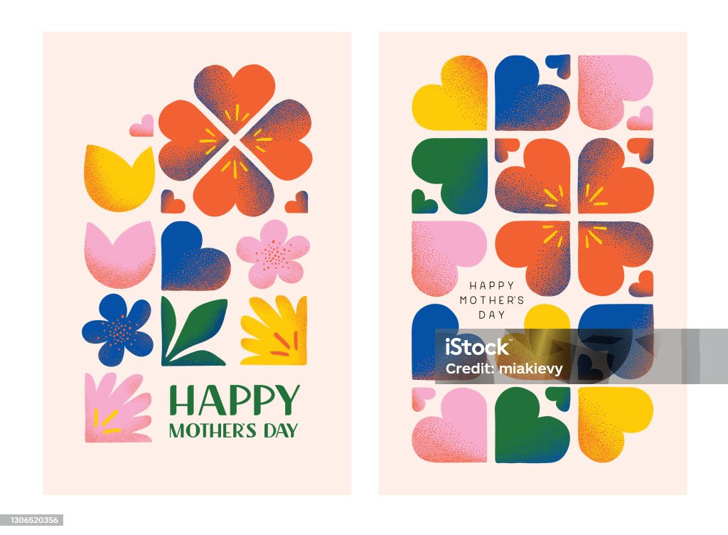 Cartes de vœux heureuses de jour de mères - clipart vectoriel de Fleur - Flore libre de droits