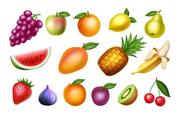 Vector illustration of Fruit Vector set