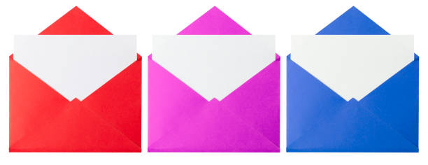 istock Design set of greeting letter or invitation in colored envelopes, isolate on white. 1306523688