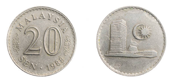 istock Malaysia twenty sen coin on white isolated background 1306525215
