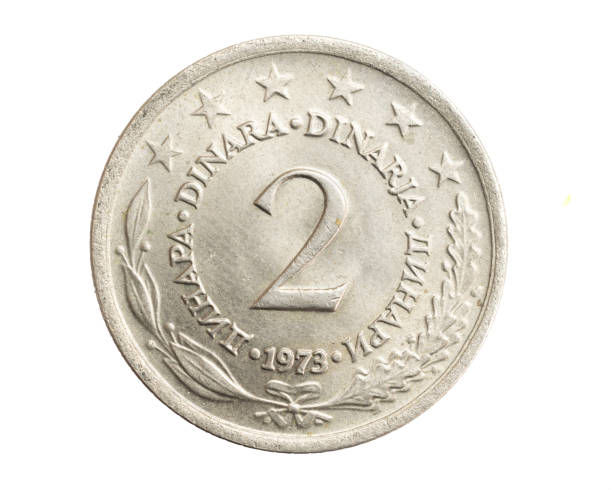 istock Yugoslavia two dinars coin on white isolated background 1306525275