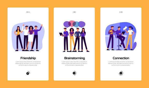 Business People Concept Onboarding Mobile App Page Screen with Flat Icons. UX, UI Design Template Vector Illustration Business People Concept Onboarding Mobile App Page Screen with Flat Icons. UX, UI Design Template Vector Illustration 490 stock illustrations