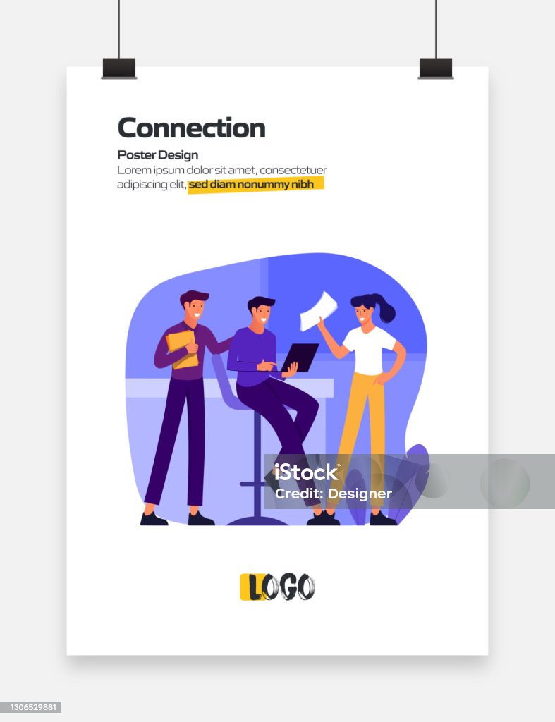 Connection Concept Flat Design For Posters Covers And Banners Modern ...