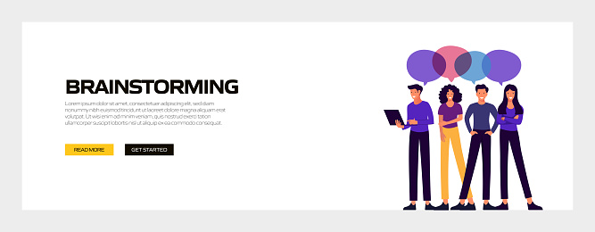 Brainstorming Concept Vector Illustration For Website Banner ...
