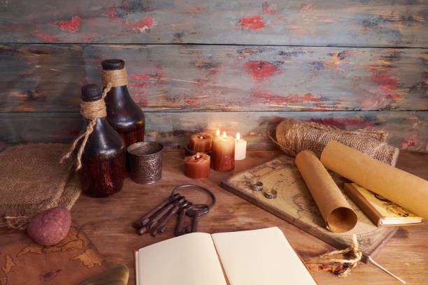 istock scented candles and other items on rustic wooden table 1306534820