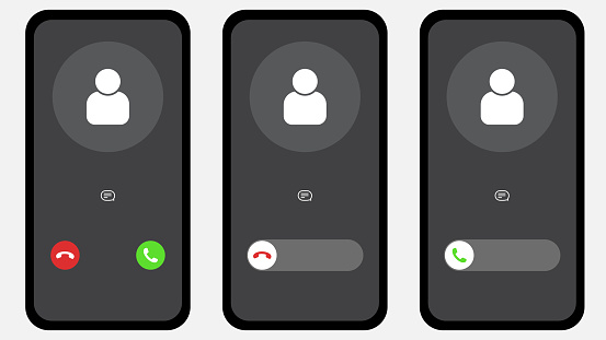 Vector Dimensionless Graphics Iphone Call Screen Set Interface Slide To ...