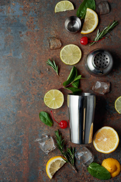 istock Shaker with ingredients for making cocktails. 1306539456