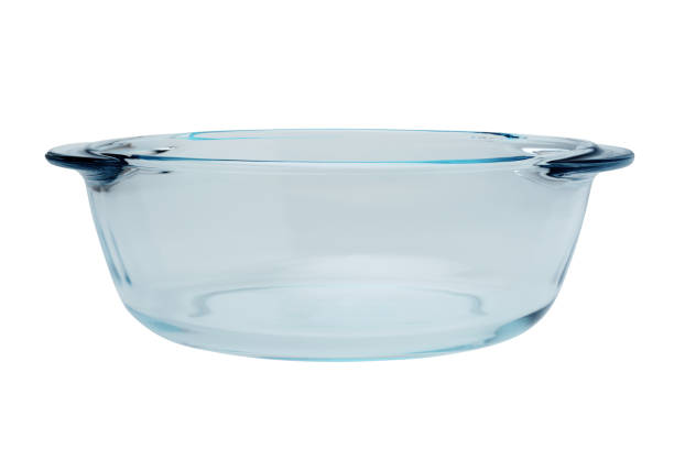 istock Empty glass pan baking tray for baking and stewing food. Isolated on a white background 1306540184