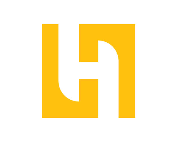 ilustraciones, imágenes clip art, dibujos animados e iconos de stock de plantilla vectorial de diseño de logotipo de letra h inicial. ilustración del icono monograma y letras del alfabeto creativo. - letra h