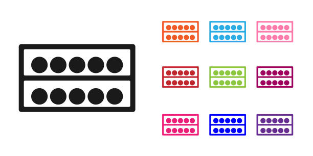 schwarze billardkugeln auf einem stand-symbol isoliert auf weißem hintergrund. billardkugeln auf einem regal. setzen sie symbole bunt. vektor - sport pool game snooker sphere stock-grafiken, -clipart, -cartoons und -symbole