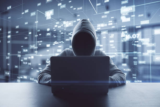 istock Big data personal information safety technology concept with noface hacker working with laptop at digital virtual space with statistic indicators background 1306543855